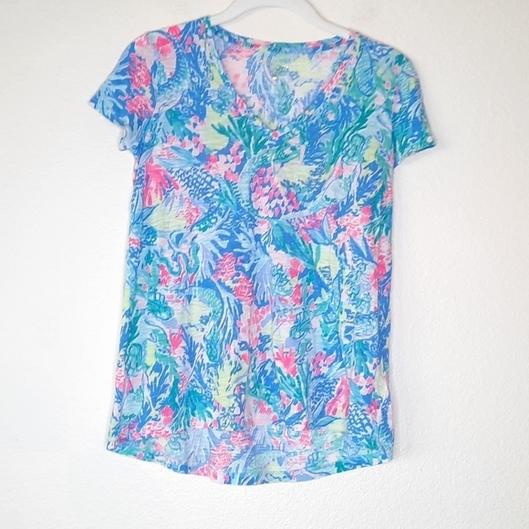 Lilly Pulitzer Gold Label Rainbow Mermaid Tee XXS - Picture 1 of 8